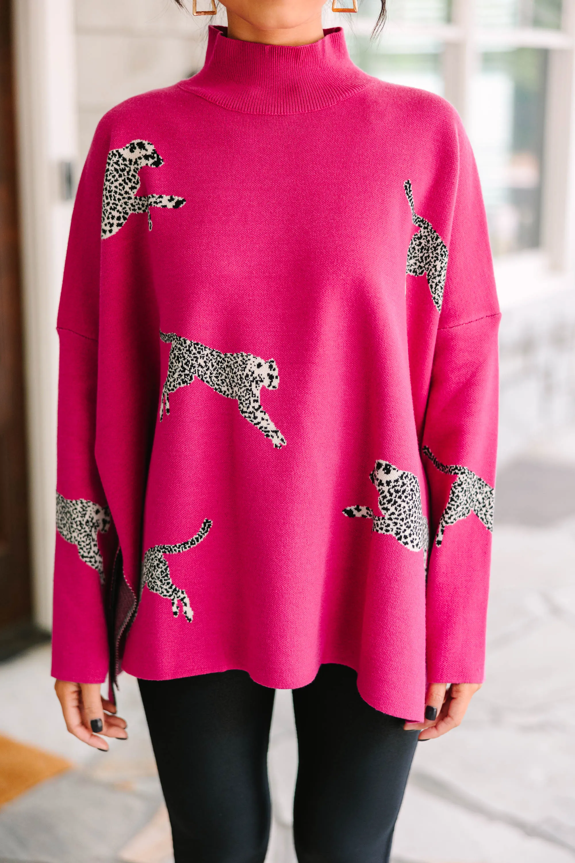 Quick Decisions Hot Pink Cheetah Sweater