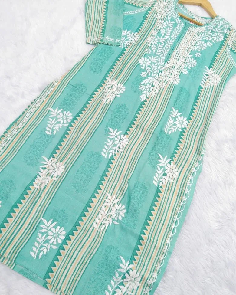 Rahi Slub Cotton Chikankari Co-ord Set