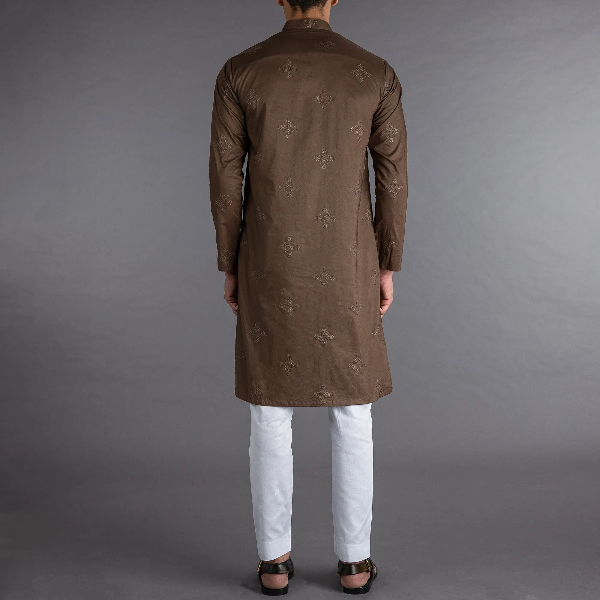 Riwaaj - Brown Embroidered Kurta