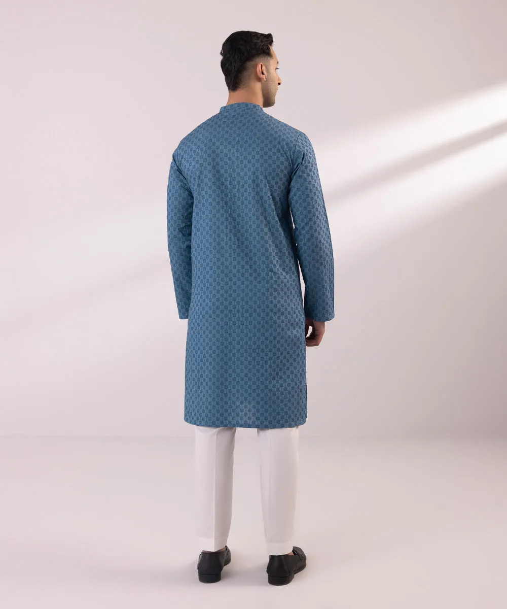 Schiffli Embroidered Cotton Kurta