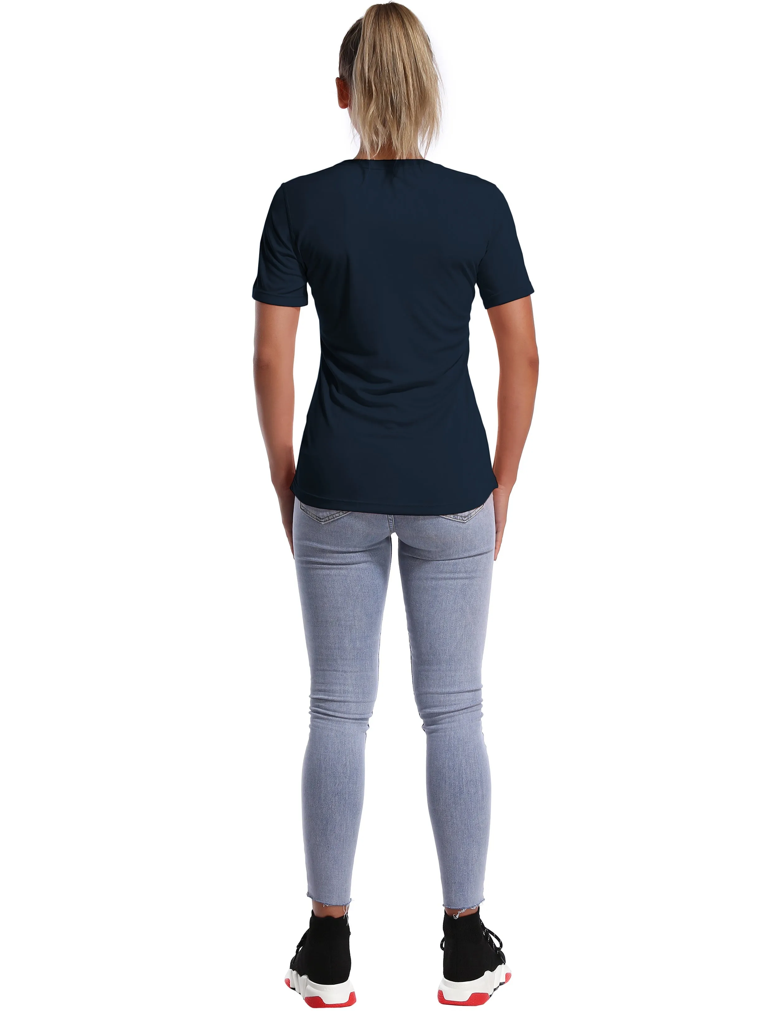 Short Sleeve Athletic Shirts darknavy_yogastudio