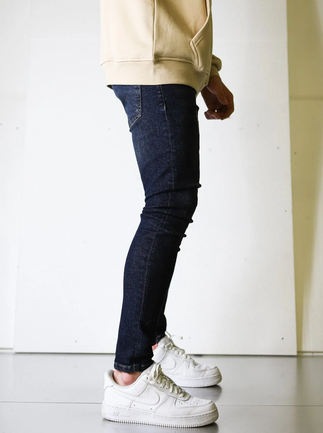 Slightly Ripped Dark Blue Vintage Denim