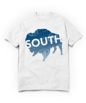 South Buffalo Navy Logo on White T-Shirt