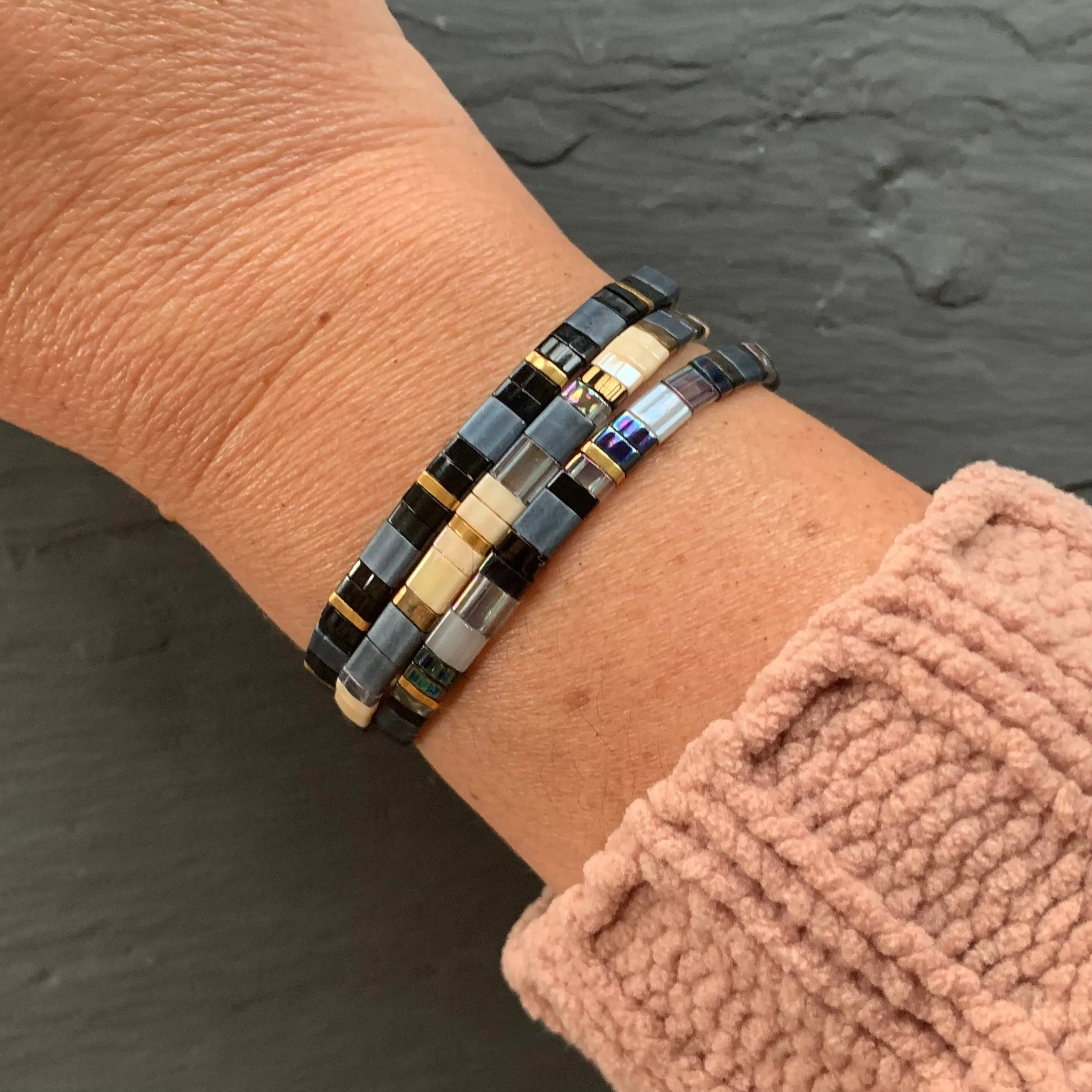 Stretch Tile Bracelet - NEUTRAL MIX