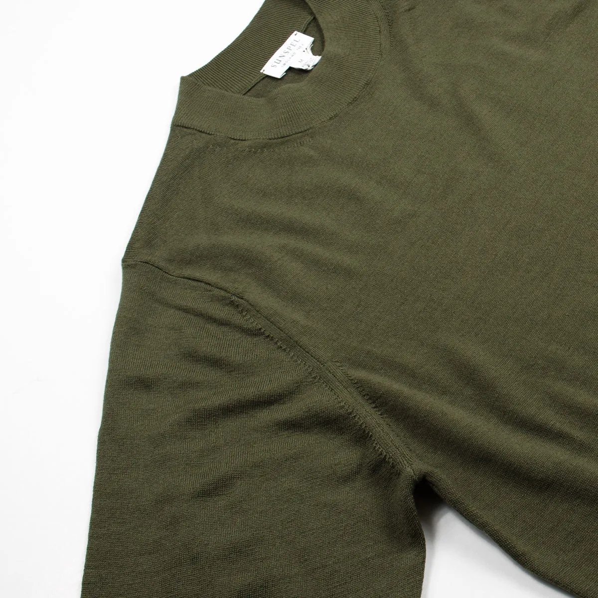 Sunspel - Mock Neck Merino Jumper - Green