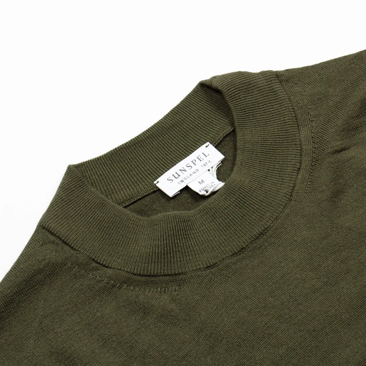 Sunspel - Mock Neck Merino Jumper - Green