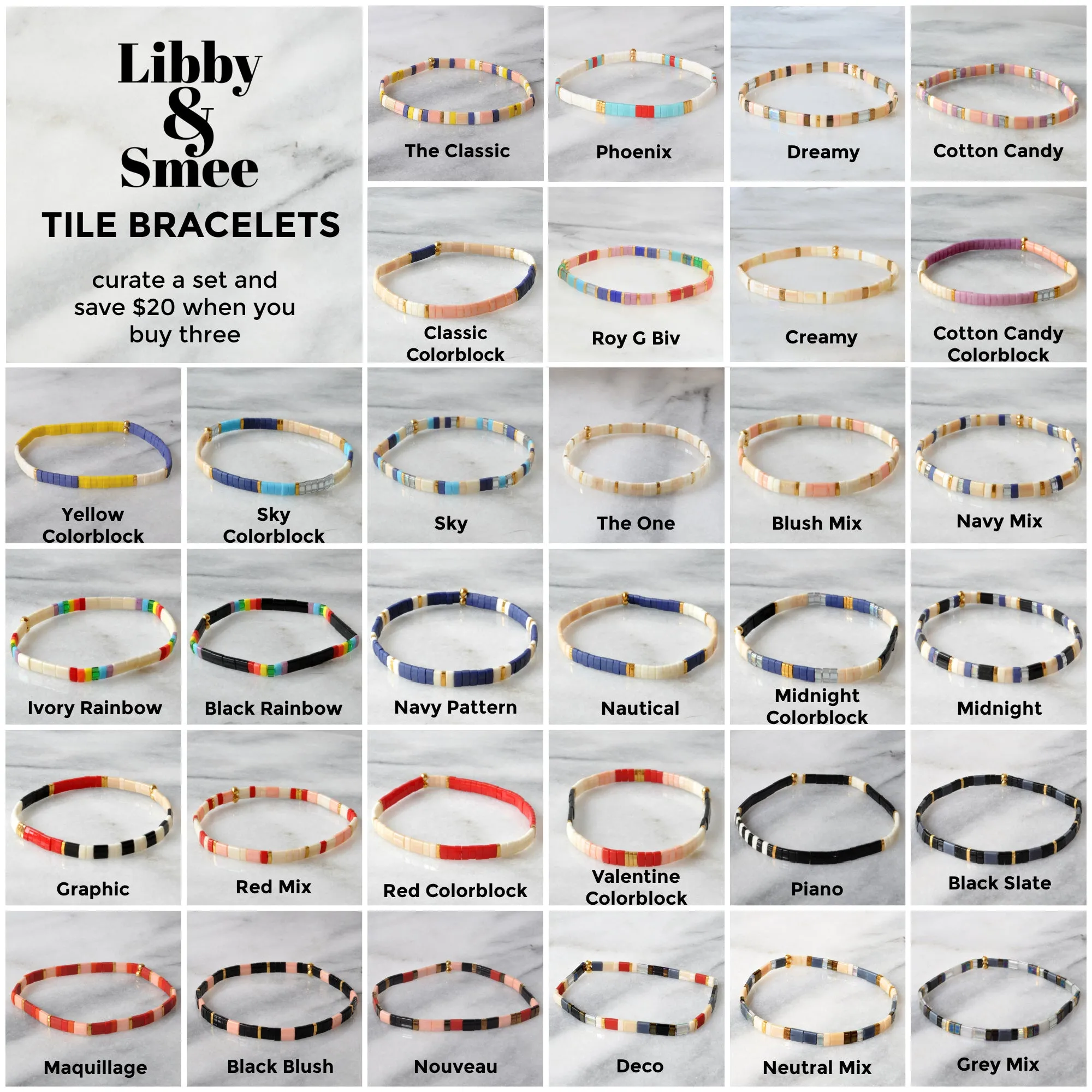 Tile Bracelet Curated Set - MIDNIGHT SET