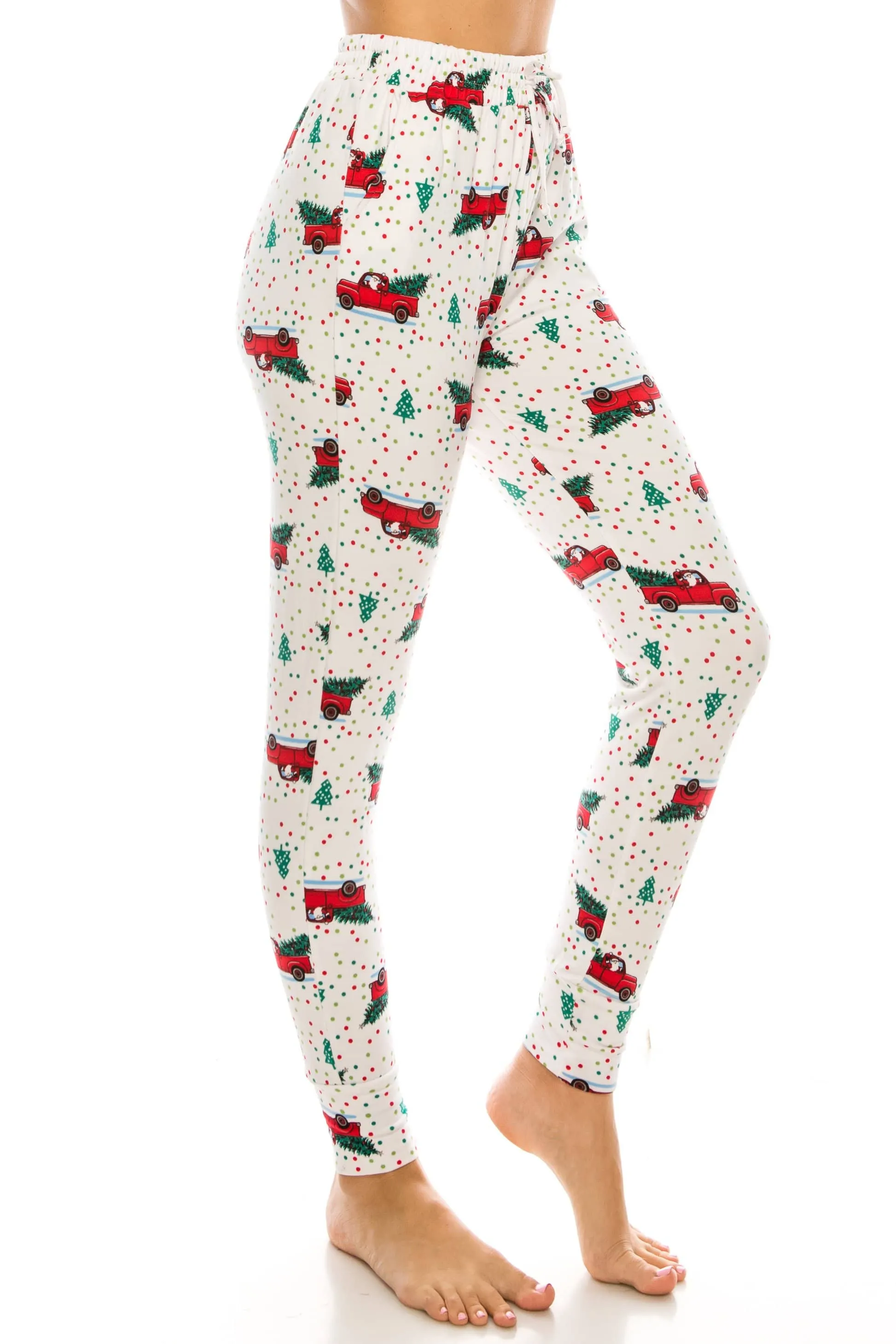 Women's Cozy Christmas Fleece-Lined 2-Piece Matching Jogger Sets