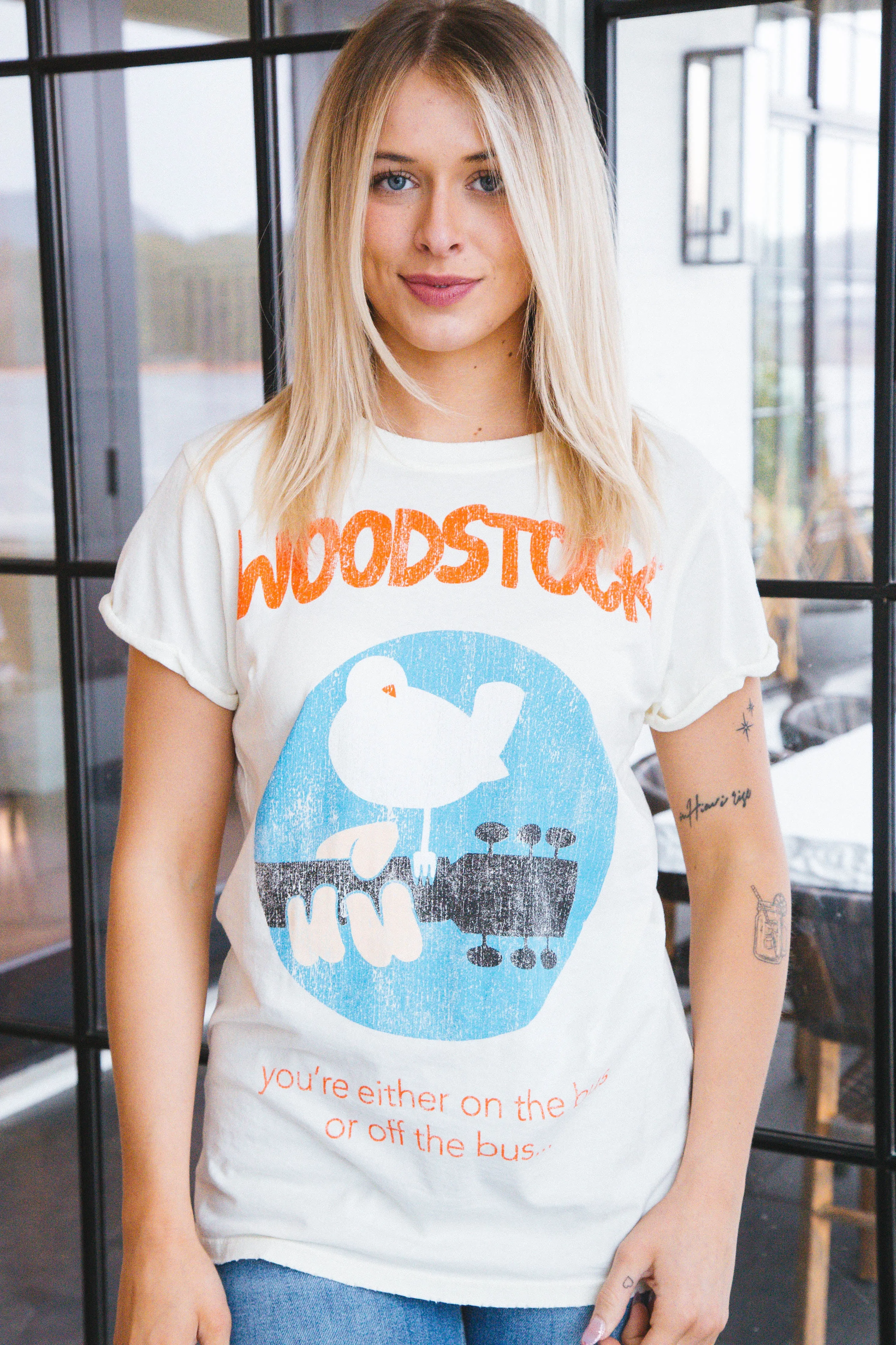 Woodstock Graphic Tee, Pearl | Recycled Karma