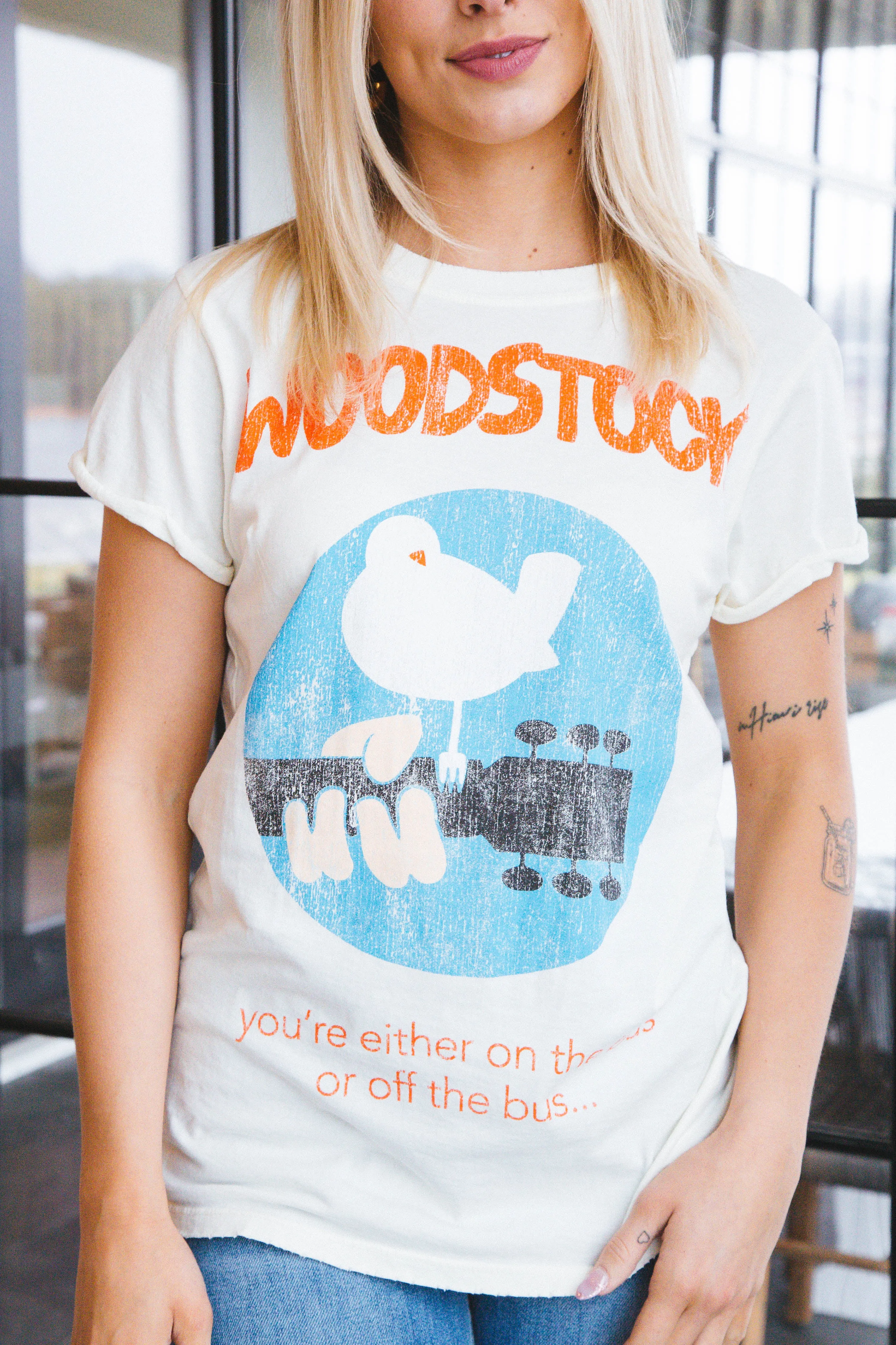 Woodstock Graphic Tee, Pearl | Recycled Karma