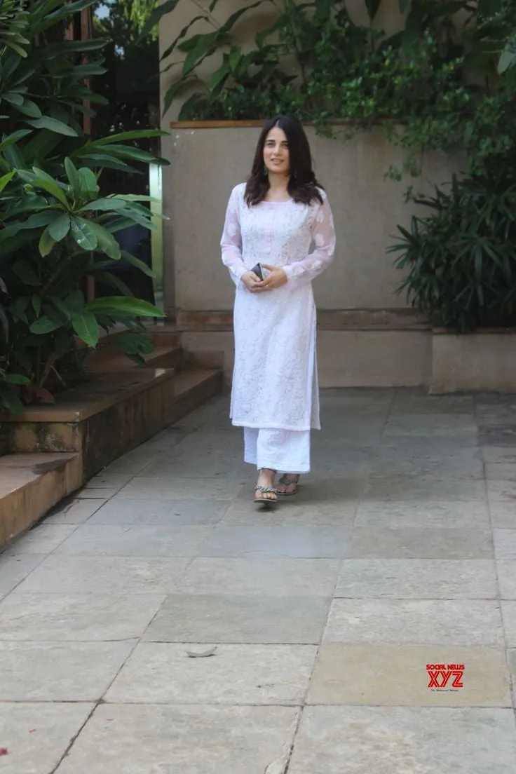 Zara Styled Georgette Chikankari Kurti With White Sharara